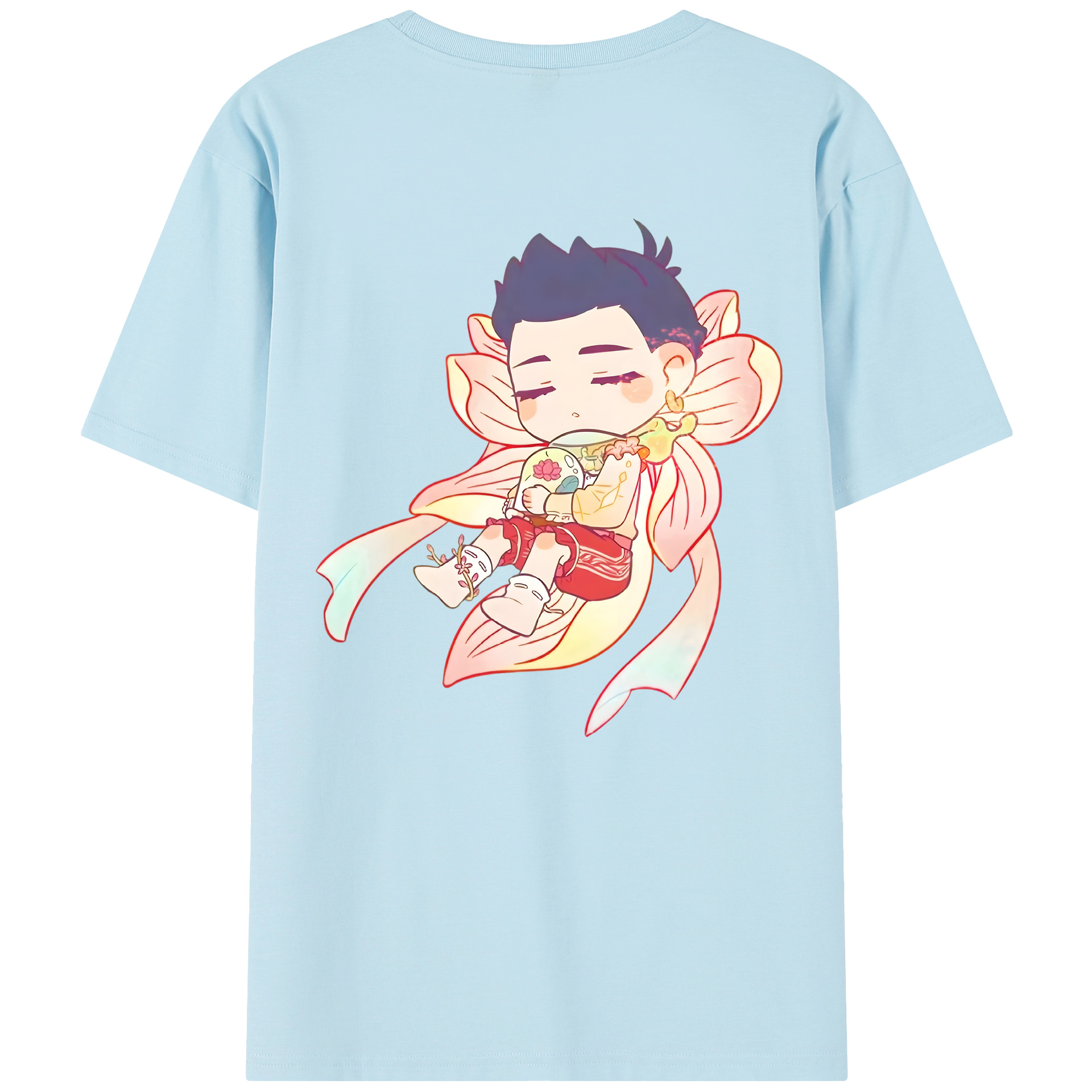 （画像用） Ne Zha 2 ナタ 魔童の大暴れ 綿100％半袖Tシャツ（背面プリント）